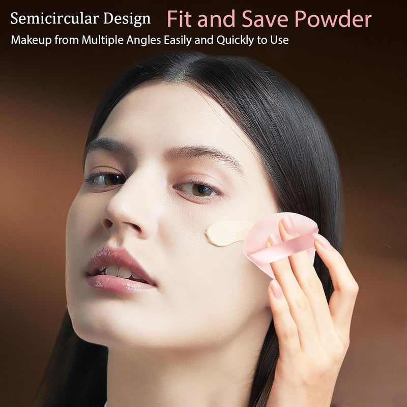 JOLY Triangle Powder Puff Face Makeup Sponge Beauty Blender Stocking Stuffers Puffs for Women apply Loose Powder and Foundation (12Pcs Beige) - Image 4